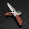 New Arrival Da51 Wspomagany Flipper Składany Nóż 3CR13Mov Satin Drop Point Blade Wood + Stal Rękojeść EDC Kieszonkowe Noże