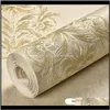 Décor Gardenroll Wallpaper Точная тиснение гостиной спальня 3D простой европейский стиль не тканый дом украшения U134 Обои Drop