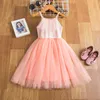 Tjejklänningar Stjärnklänning med paljetter för små flickor Fritidskläder Barnfest Prinsessdräkt Elegant sommarkläder 3-8T Vestidos