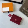 Kvinnor väska plånbok handväska äkta läder mynt handväska korta plånböcker Polychromatiska plånböcker Lady Card Holder Classic Mini Zipper Ficka med Orange Box