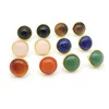 12mm Genezing Steen Vergulde Stud Oorbellen Rose Quartz Paars Amethist Crystal Lazuli Reiki Oorbel voor vrouwen Meisje