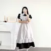 女性の白黒ロングドレスゴシックスタイルメイドコスチューム衣装ロリータドレスかわいい女の子日本の衣装パーティードレスY0903