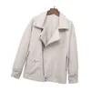 guilantu Pu Veste En Cuir Femmes Mode Couleurs Vives Beige Moto Manteau Court Faux Biker Doux Femme