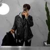 IEFB men's clothing black PU leather jacket Korean trend handsome autumn coats male streewear casual coat trend clothes 9Y4307 210524