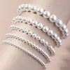 5шт женский браслет растягивающие многослойные ювелирные изделия пластиковые искусственные жемчужные бусины браслет свадьба