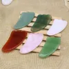 Pierre de Jade naturelle Guasha conseil Quartz Rose Agate verte Dongling Jade Guasha grattoir visage masseur Gua Sha outils en gros