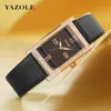 YAZOLE Fashion Women Watch Charming Crystals Decoration Rectangle Dial Quartz Wristwatch Female Gifts Relogio Feminino watches6317655