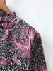 Kvinnor Vintage Totem Flower Print Dots Casual Smock Blouse Office Långärmad Chic Shirts Femininas Tops LS7559 210416