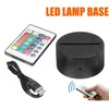 RGB 3D night light 4mm Acrylic Illusion base lamp Battery or DC 5V USB powered decoration lamps with touch switch