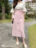 Matakawa Korea Sweet Square Colllar Mujer Blusa Blusa Sleeve Funda para mujer Camisa de manga media suelta Blusas MUJER DE MODA ELEGANTES 210513