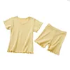 Bambini Pigiami per bambini Ragazze Cotton Toddler PJS Summer T-shirt e pantaloni Tute da salotto Set Sleepwear Nightwear 210908