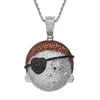 European and American avatar pendant necklace inlaid zircon hip hop street fashion accessory gift