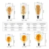 Bollen LED -filament lamp C35 T45 ST64 G80 G95 G125 Spiral Light 4W 2200K Retro Vintage Lampen Decoratieve verlichting Dimable Edison LA220W