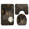 Artistic Style Three-piece Floor Mat Door Mat Bathroom Rug Waterproof Carpets Toilet Seat Cover Floor Mat Bathroom Decor 210622