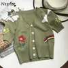 NEPLOE Tröjor Mode Kvinnor Nya Ankomst Tunna Toppar Lös Slim Fit Vintage Knit Cardigan Casual Single Breasted Koreanska Kläder 210423