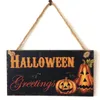 Rettangolo Decorazione in legno Tavola da appendere Decorazioni di Halloween Targa per porta Targa Accessori per la casa Ornamento 6 stili tra cui scegliere