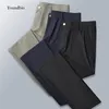 Homens calças de gelo de seda de gelo esportes casuais confortáveis ​​Respirável Lightweight Loose Calças Reta 210715