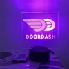 RGB Multicolor Sign DOORDASH Car Decoration Include 16 Color USB Battery Remote