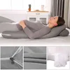 Gravidez Travesseiro Bedding Full Body Pillow para mulheres grávidas confortáveis ​​U-forma almofada Longo lado dormindo almofadas de maternidade 211101