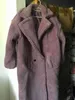 Inverno vermelho rosa teddy casaco mulheres faux peles vintage espesso quente warm winter jaqueta lambswool outwear 211220