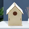 Fågelburar Hängande Multi Style Träbost Oavslutad DIY Målning Birds Parrot House Hantverk Utomhus Trädgård Heminredningar