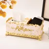 Tissue Boxes Napkins Acrylic Napkin Toilet Storage Luxury Home Office Box Retro Gold Boite Mouchoir Paper Towel Dispenser DL60ZH911852091