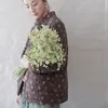 Johnature Vrouwen Print Floral Vintage Jassen Stand Lange Mouw Herfst Jassen Katoen Vrouwelijke Dikke Chinese stijl Jassen 210521