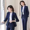 abiti da lavoro professionali primaverili ed estivi da donna Giacca taglie forti S-4XL Pantaloni slim tuta in due pezzi 210527