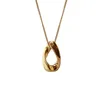 Anhänger Halsketten ALLME Koreanische Einfache Unregelmäßige Geometrische Halskette Für Frauen Mujer Gold Farbe Kupfer Oval Choker Schmuck
