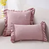 Cushion/almofada de almofada de almofada com travesseiros de retângulo de cor sólida com travesseiros retângulo simples capas quadradas de camurça