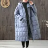 Femmes lâche Long manteau 90% canard doudoune hiver femme grande taille pardessus couture à capuche Parka 211216