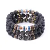 Energie Boeddha Vintage Dzi Stone Armband Handgemaakte 8mm Lava Kralen Armbanden Zomer Mannen Vrouwen Sieraden Gift