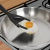 2 In 1 Cooking Utensils Non-Stick Food Clip Tongs Fried Egg Cooking Turner Pancake Spatula Pizza Barbecue Omelet Kitchen Clamp