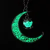 Tecknad lysande uggla halsband måne glödande i det mörka mån djur hänge halsband mode juvelery för kvinnor barn gåva vilja och sandig