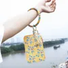 leopard Leaf Pattern wallet Bracelet key ring coin purse bag hang keychain wristband cuff for women fashion jewelry will and sandy