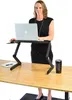 Workez Cool Verstelbare Laptop Koeling Stand Lap Desk-lade voor Bed Couch met 2 Fans 3 USB-poorten Muismat. Ergonomische aluminium hoogte kantelhoek MacBook