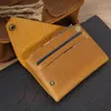 Plånböcker äkta läder plånbok vintage korthållare avslappnad kort handväska män kvinna pengar klipp kreativitet handgjorda gåva
