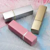 Packaging Bottles wholesale Empty 12.1mm Square Gold Lipstick Tube Empty Pink Cosmetic Lip Container Elegant Lip Makeup Tool Packaging 50pcs/lot