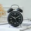Creative Alarm Clock Vintage Retro Cute Silent Pointer s Playing Bell Loud with Light Bedside Home Decor 210804
