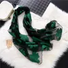 Scarves 2021 Summer Scarf Women Fashion Leaf Floral Embroidery Elegant Ladies Beach Shawl Female Hijab