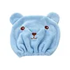 수건 Lovely Bear Microfiber 헤어 건조 캡 욕실 타월 액세서리 세트 빠르게 마른 샤워 모자 포장