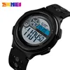 SKMEI 2 Time Sport Watch Mężczyźni Chrono Stopwatch Zegarki na rękę dla Męskie Outdoor Digital Alarm Clock Montre Homme 1374 godziny X0524