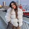 Fur Coats Winter Women 100% Naturalna Prawdziwa Kurtka Kobiet Odzież Damska Ciepła Oryginalna Płaszcz Oversize Fashion Waldlewear 211220