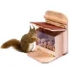 Assento de carro de cão cobre alimentador de alimentos animais amigável pássaro pequeno animais esquilo madeira