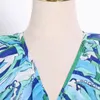 VGH hit kleur lente jurk voor vrouwen v-hals lantaarn mouw hoge taille onregelmatige zoom bohemien jurken vrouwelijke mode kleding 210520