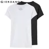 Giordano Men Tshirt Mężczyźni 2-Pack Krótkie rękawy Tee V-Neck T Shirt Mężczyźni Top Marka Odzież Bawełniana Koszula Homme Solid Color Tshirt 210409
