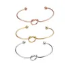 Europa e Stati Uniti Bracciale in metallo Nastro in metallo color oro rosa Bracciale a vento semplice Bracciale con nodo personalizzato Regali Cravatta Unisex