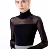 Z Długim rękawem Plus Size 3XL Kobiety Moda Turtleneck Koszulki Biurowe Damskie Topy Solidne i białe Bluzki 5907 50 210417