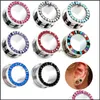Other Body Jewelry See 2Pcs Stainless Steel Ear Plugs Tunnels Earlets Screwed Earring Expander Gauges Crystal Piercings Drop Delivery 2021 5