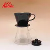 Japon Kalita fait à la main cafetière ensemble ventilateur en forme de filtre goutte à goutte verre partage pot trois trous filtre tasse filtre à café 210408